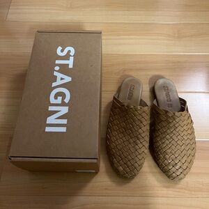 St. Agni Vintage Tan Women’s Paris Woven Leather Mules